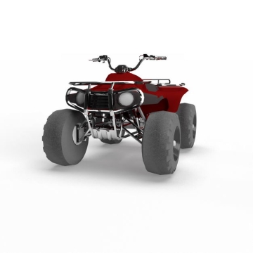 3D立体红色沙滩车四轮摩托车越野车全地形车正面图3639058png图片免抠素材