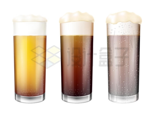 3个玻璃杯中的啤酒3827243矢量图片免抠素材