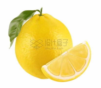 3D风格黄色柠檬新鲜水果png图片素材