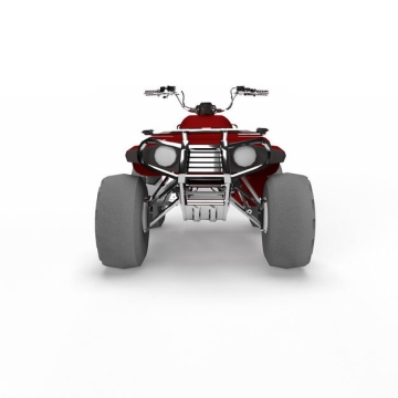 3D立体红色沙滩车四轮摩托车越野车全地形车后视图6748842png图片免抠素材