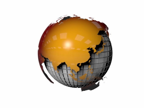 3D立体橙色地球模型6296767png免抠图片素材