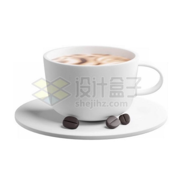 一杯咖啡和几颗咖啡豆3D模型2651466PSD免抠图片素材