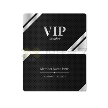 2款银黑色VIP会员卡片模板4809547矢量图片免抠素材