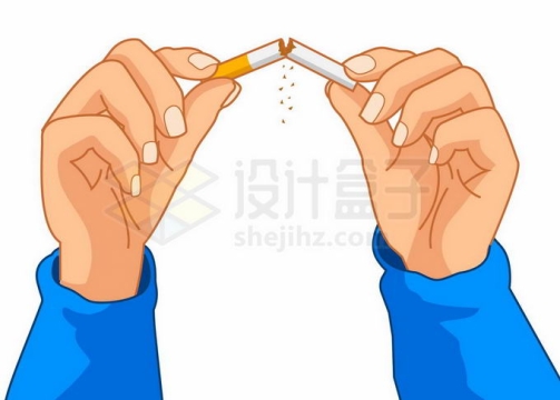 双手掐断香烟再也不抽烟了吸烟有害健康1894884矢量图片免抠素材
