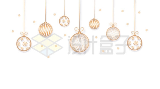 金色线条风格圣诞球圣诞节装饰5337290矢量图片免抠素材