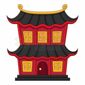 卡通阁楼中国传统建筑物7017404矢量图片免抠素材