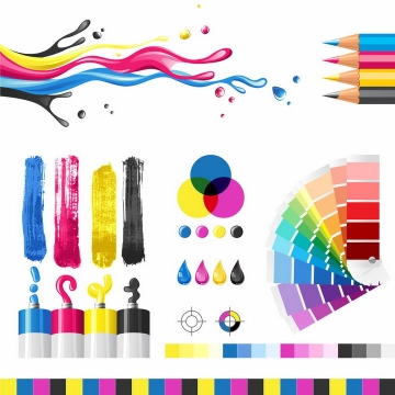 CMYK色值表颜料画笔RGB颜色表png图片免抠eps矢量素材