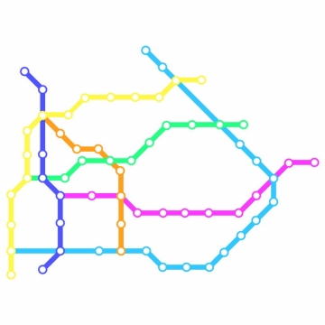 彩色线条乌鲁木齐地铁线路规划矢量图片274303