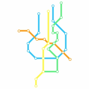 彩色线条金华地铁线路规划矢量图片771808