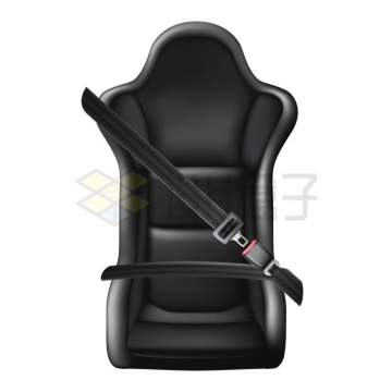 黑色汽车座椅和三点式安全带5870494矢量图片免抠素材