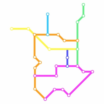彩色线条泰州地铁线路规划矢量图片922105