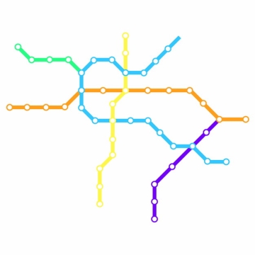 彩色线条威海地铁线路规划矢量图片403457