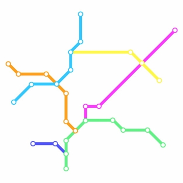 彩色线条盐城地铁线路规划矢量图片905608