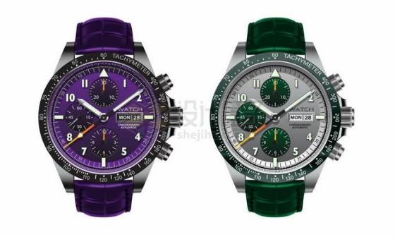 2款紫色绿色高档手表机械手表男表绿水鬼4748113矢量图片免抠素材