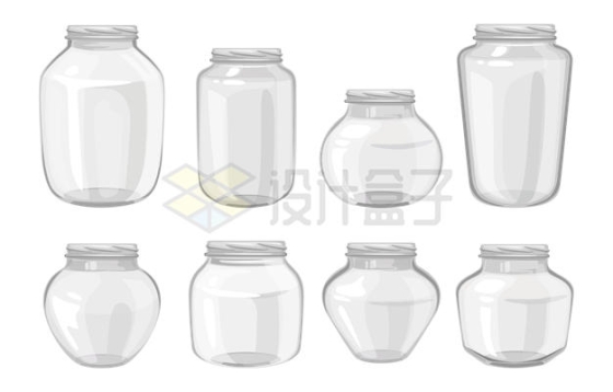8款玻璃瓶子罐子3095509矢量图片免抠素材