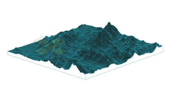 暗绿色三维立体风格山脉群山数字地形沙盘模型2118802矢量图片免抠素材