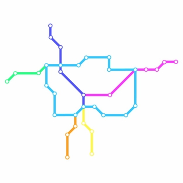 彩色线条包头地铁线路规划矢量图片991652