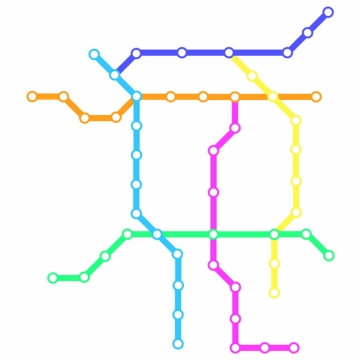 彩色线条保定地铁线路规划矢量图片177191
