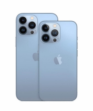 蓝色iPhone 13 pro max苹果手机背面6546733png免抠图片素材
