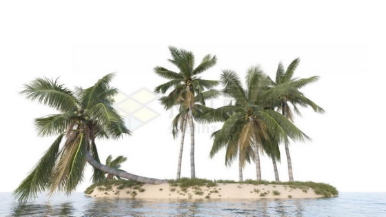 小岛上的椰树林大海上的海岛风景8148039免抠图片素材免费下载