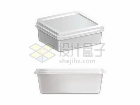 不同角度银灰色的塑料饭盒586989png矢量图片素材