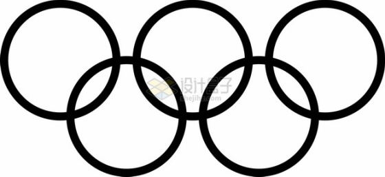 黑色的奥运五环奥运会标志logo png图片素材