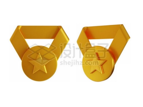 2个角度黄金打造的勋章授勋奖章3D模型1930605PSD免抠图片素材
