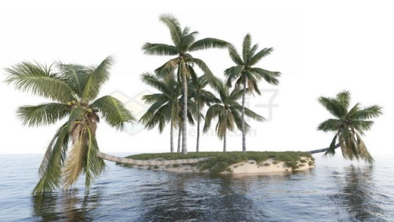 小岛上的椰树林大海上的海岛风景5247711免抠图片素材免费下载