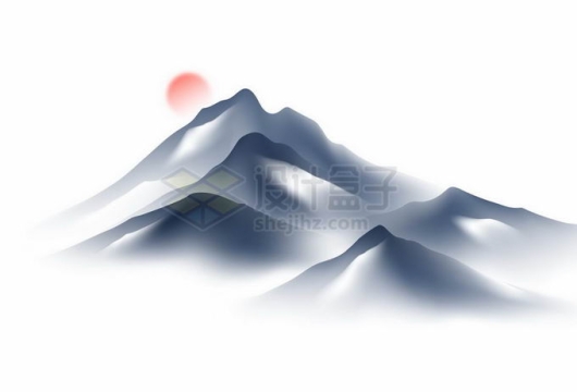  Chinese style landscape painting, ink painting, mountain scenery 6092148, vector picture, free of cutting material