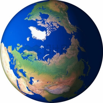 高清地球定位在北冰洋北极png免抠图片素材