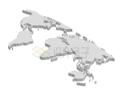 3D风格的世界地图4410578矢量图片免抠素材