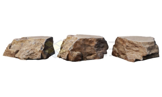 3款逼真的石头石块2278023PSD免抠图片素材