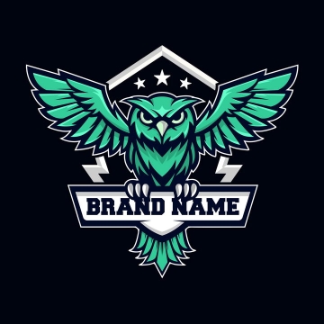 绿色猫头鹰logo设计方案图片免抠矢量图素材