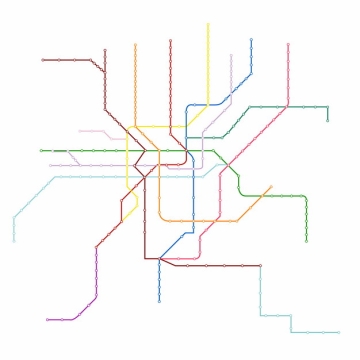 彩色线条上海地铁线路规划矢量图片562740