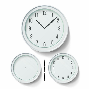 淡绿色的时钟和时针分钟表盘png图片免抠矢量素材