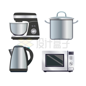 咖啡机汤锅电水壶和微波炉等厨房家电5576158矢量图片免抠素材