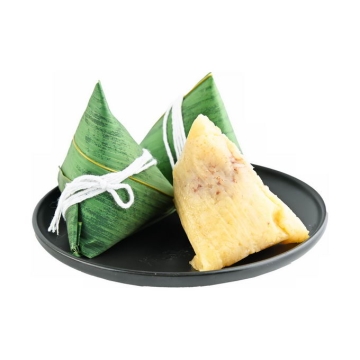盘子中的两个红豆粽子传统端午节美味美食9745282png免抠图片素材