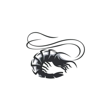 手绘风格黑色龙虾图案免抠矢量图片素材