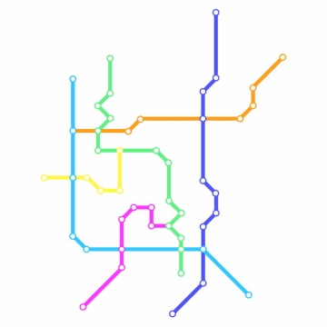 彩色线条西宁地铁线路规划矢量图片322119