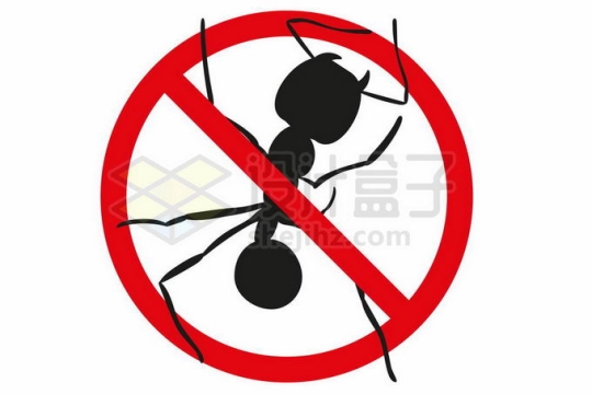 禁止蚂蚁防治蚂蚁消灭蚂蚁标志9682669矢量图片免抠素材