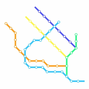 彩色线条开封地铁线路规划矢量图片606887