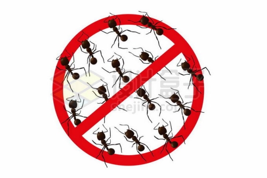 禁止蚂蚁防治蚂蚁消灭蚂蚁标志6975246矢量图片免抠素材