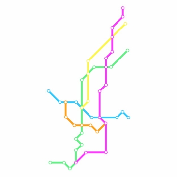 彩色线条银川地铁线路规划矢量图片913734