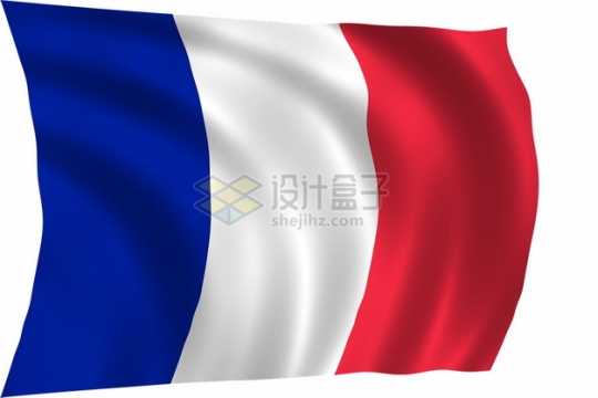 飘扬的法国国旗图案png图片素材