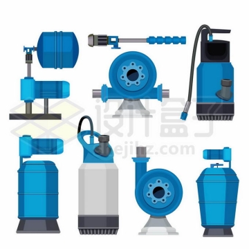 各种蓝色电泵抽水泵等4032646矢量图片免抠素材