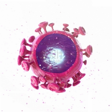 逼真的3D三维立体红色新型冠状病毒png图片素材