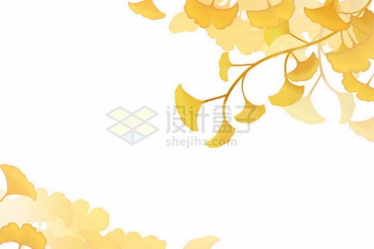 秋天深秋黄色的银杏叶树叶装饰4060962矢量图片免抠素材