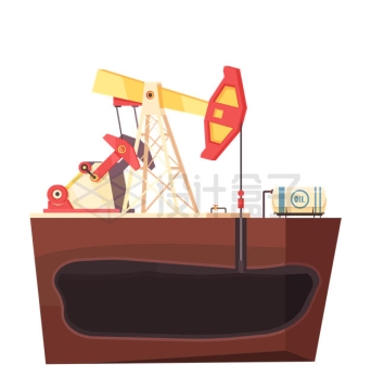 油田石油开采地下的石油储藏磕头机示意图5524927矢量图片免抠素材
