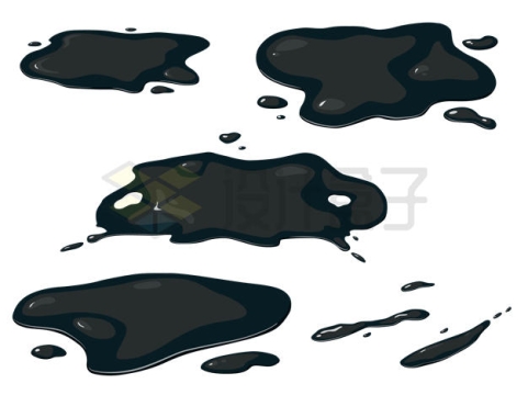 一滩滩的黑色液体7331514矢量图片免抠素材