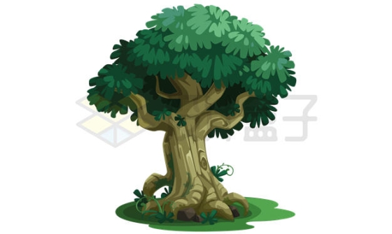 一颗茂盛的卡通大树1901388矢量图片免抠素材